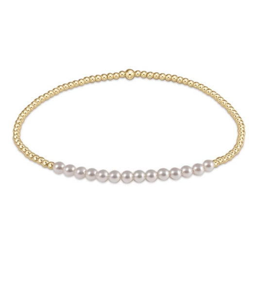 Egirl Gold Bliss 2mm Bead Bracelet - Pearl