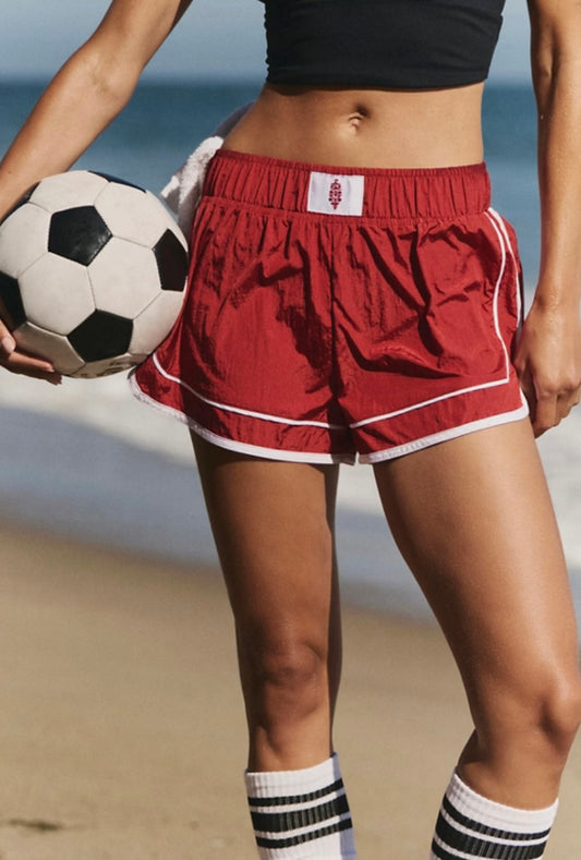 Varsity Blues Short Cranberry White