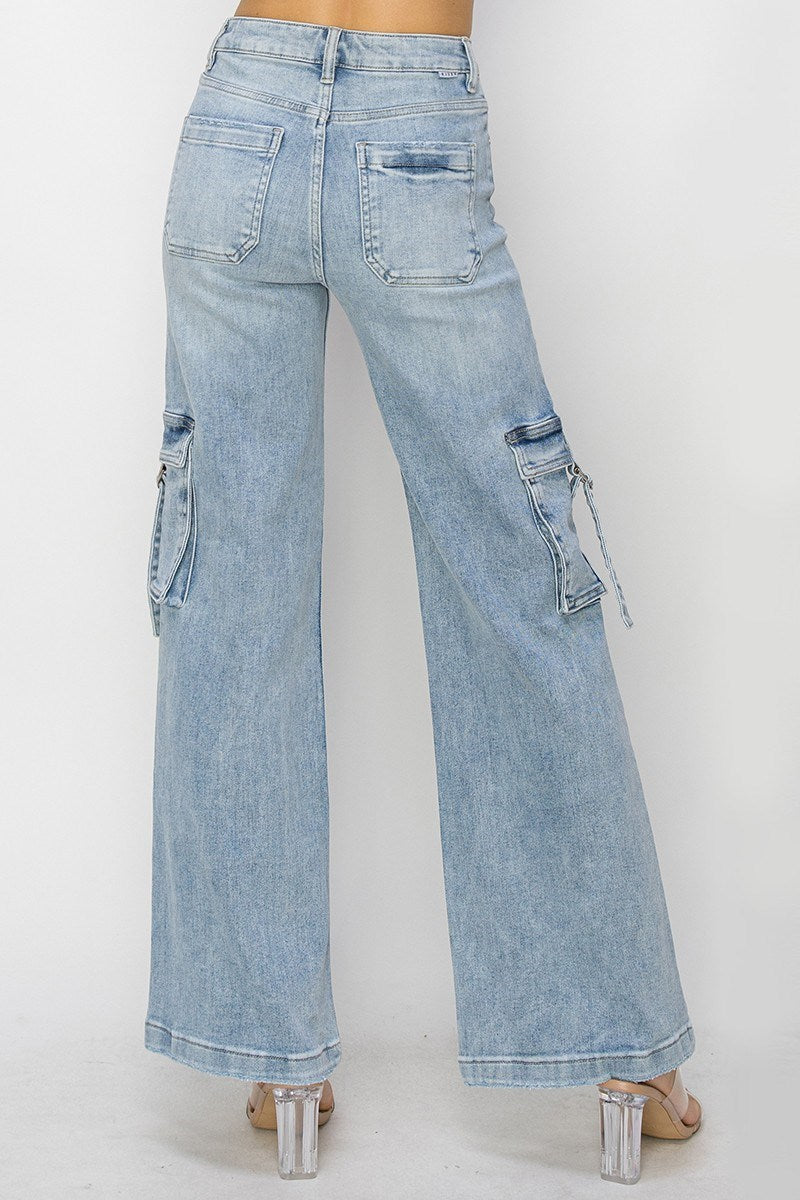 Felicia Cargo Pocket Wide Leg Denim