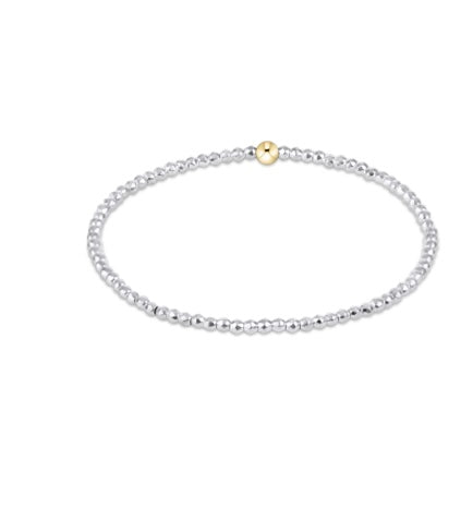 Egirl Bright Silver Faceted Hematite 2mm Bead Bracelet