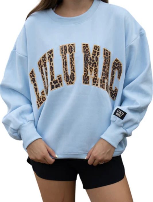Light Blue Leopard LuLu Mac Sweatshirt