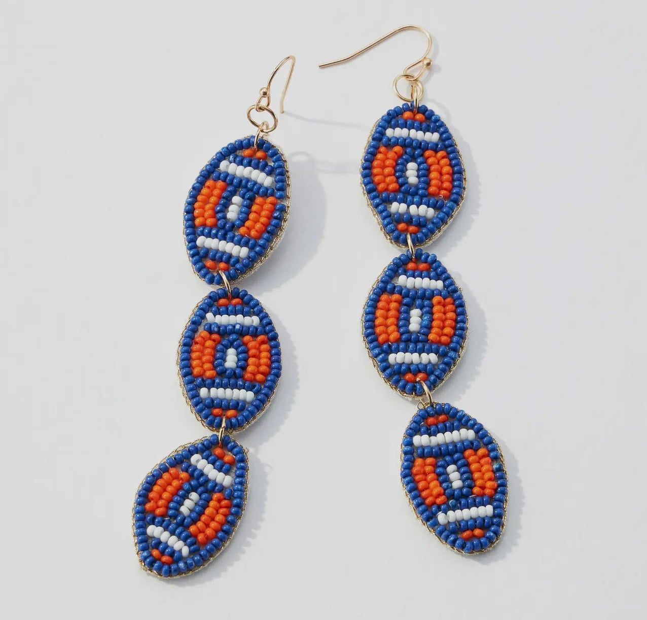 Triple Drop Football Gameday Earrings