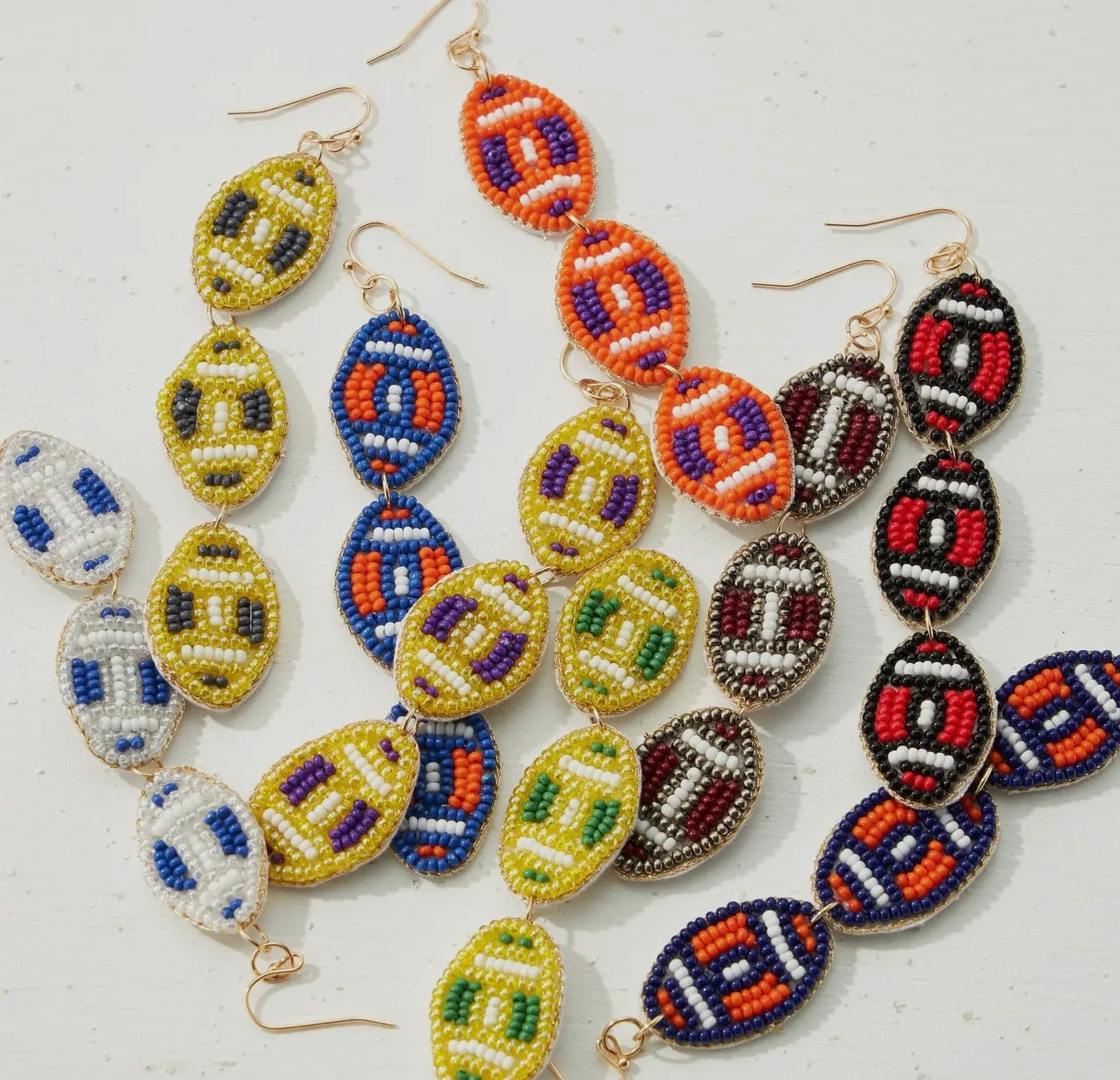 Triple Drop Football Gameday Earrings