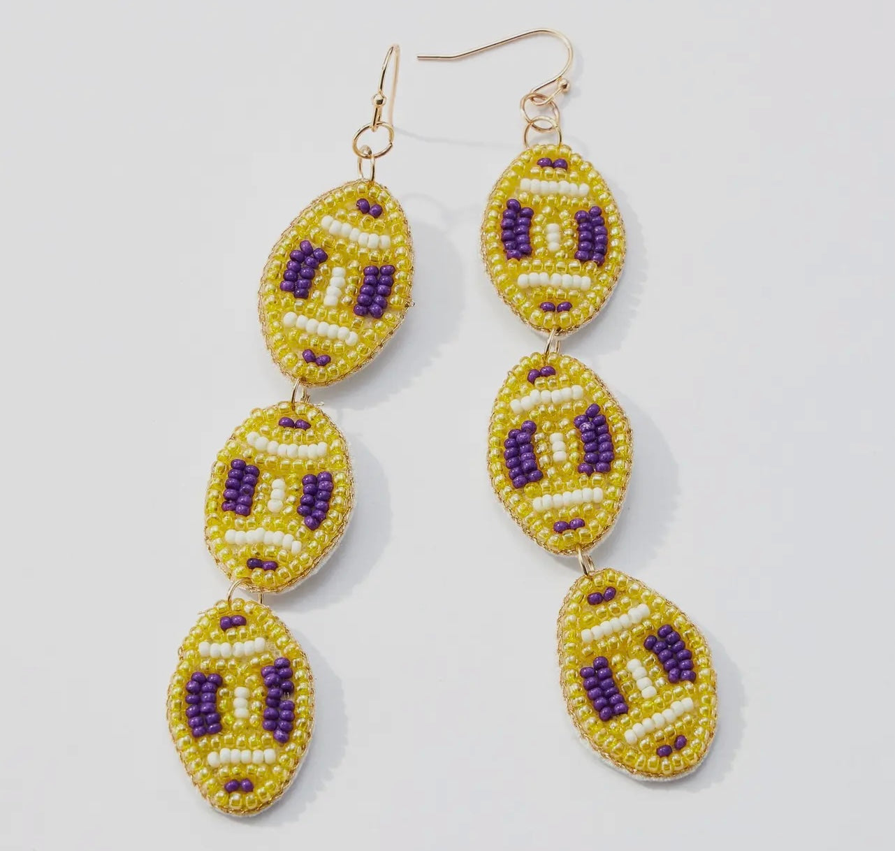 Triple Drop Football Gameday Earrings