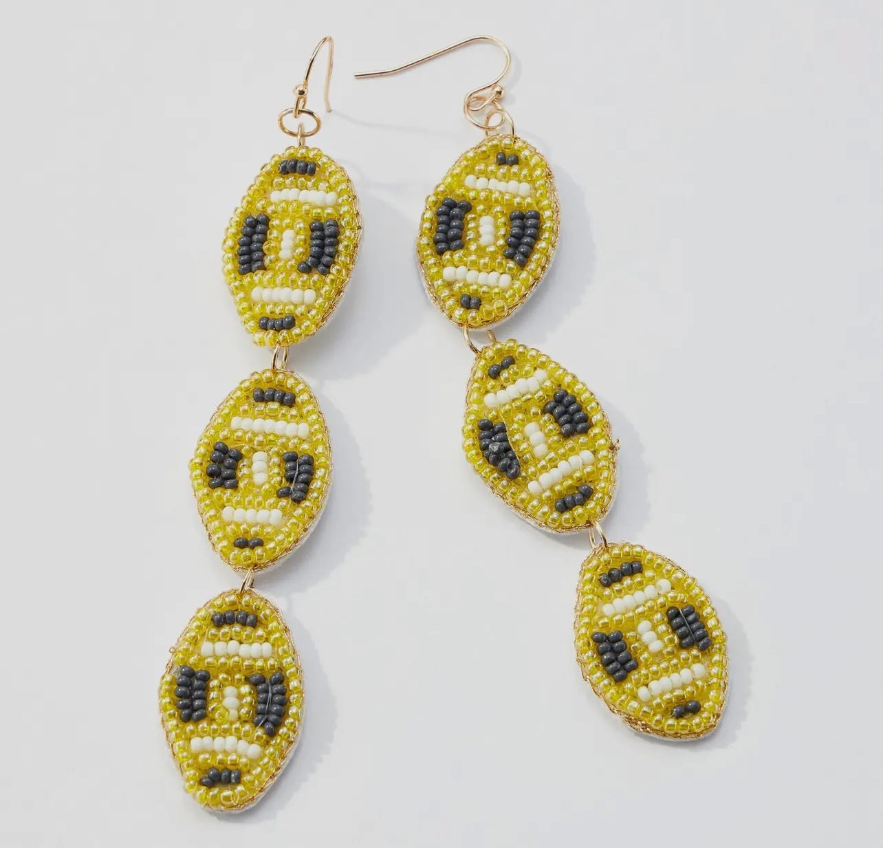 Triple Drop Football Gameday Earrings