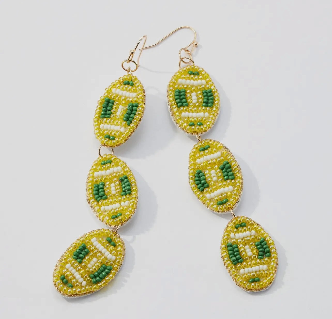 Triple Drop Football Gameday Earrings