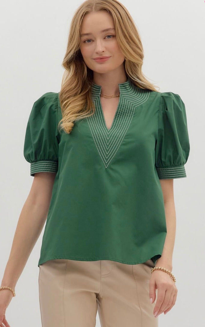 Follow The Leader Blouse Hunter Green