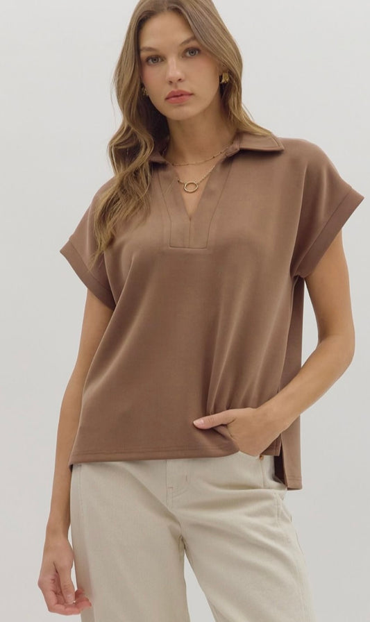 It’s That Easy Blouse in Coffee