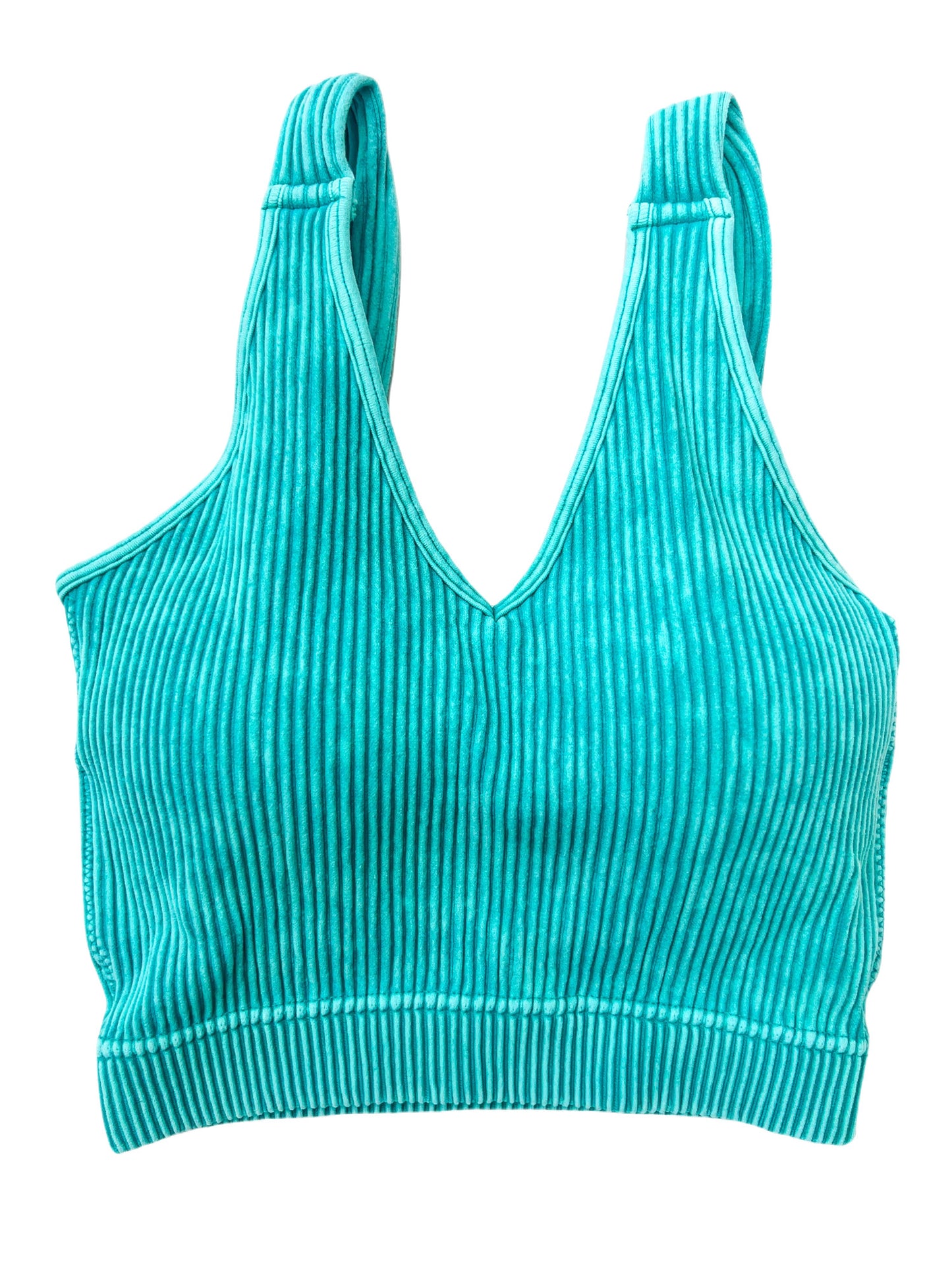 Weekend Cropped Padded Tank Turquoise