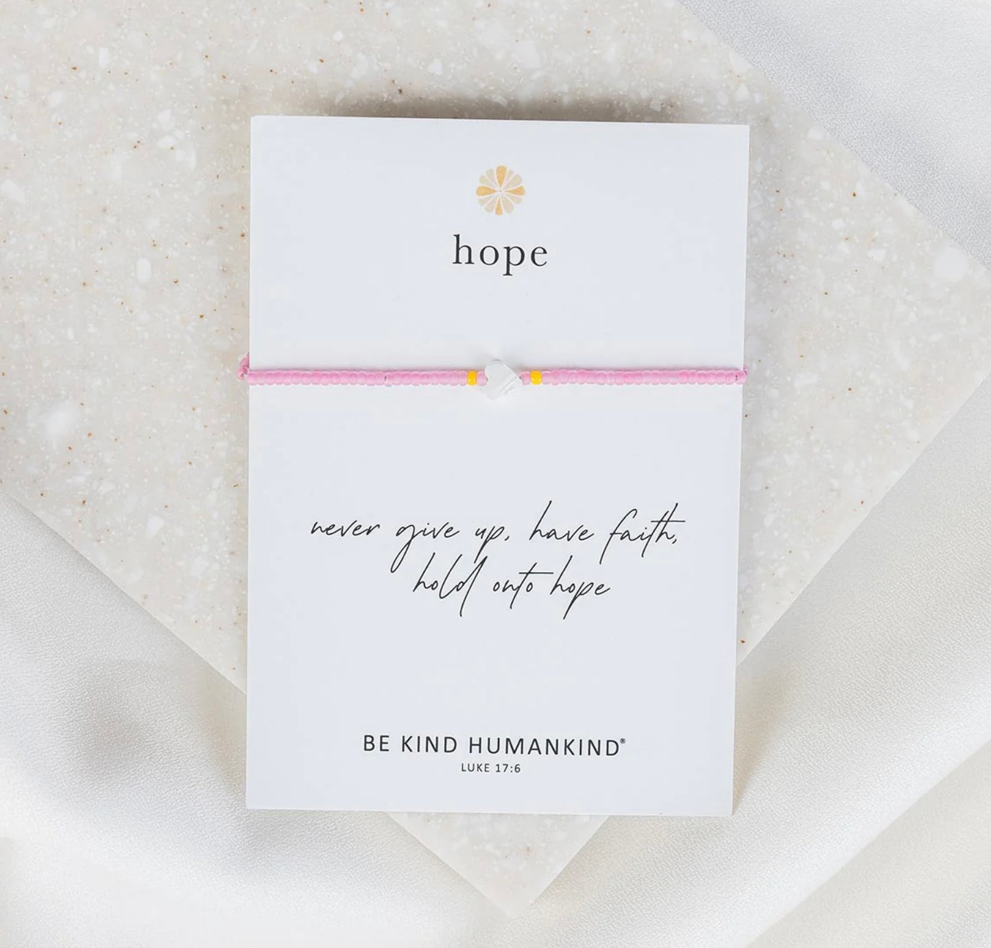 Hope Heart Pink/Yellow Bracelet