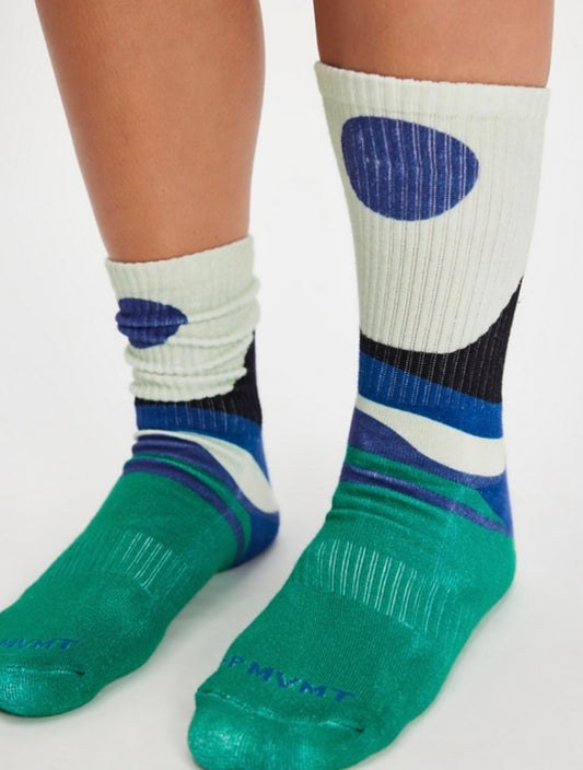 Sedona Crew Sock Blue Green Combo