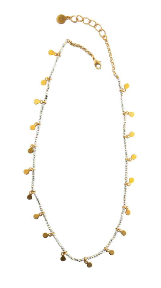 CPJ James Short Necklace Silver Pyrite