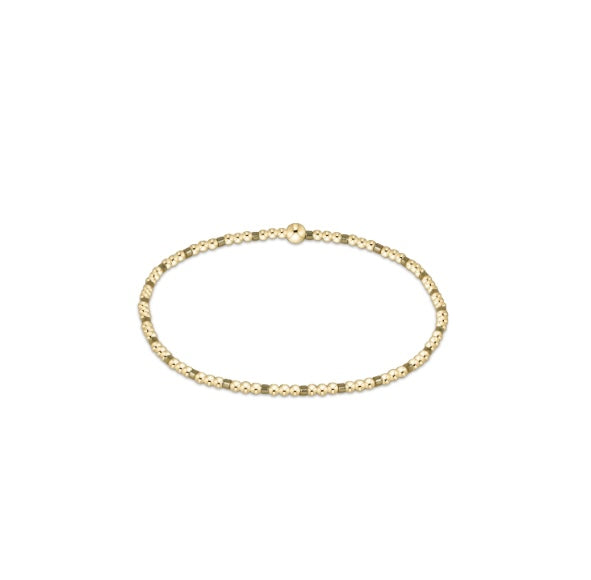 Gameday Hope Sincerity Pattern 2mm Bead Bracelet - Gold Luster