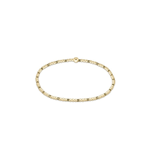 Gameday Hope Sincerity Pattern 2mm Bead Bracelet - Gold Luster