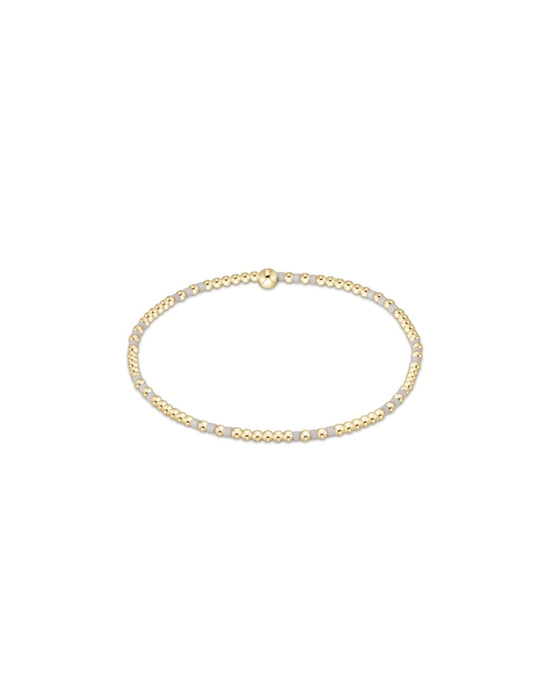 Gameday Hope Joy Pattern 2mm Bead Bracelet - White