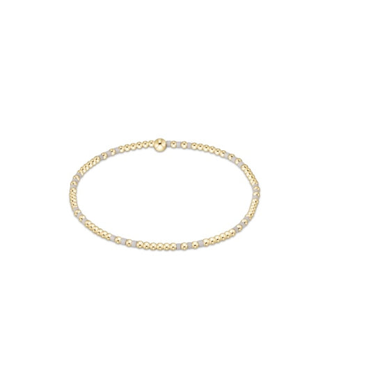 Gameday Hope Joy Pattern 2mm Bead Bracelet - Grey