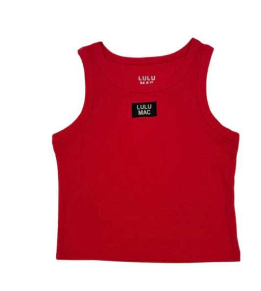 Red LULU MAC SOLID TANK TOPS