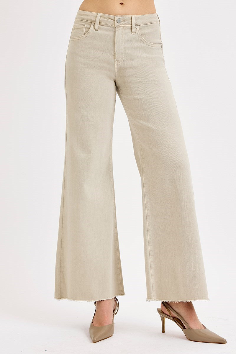 Gone Girl Almond HR Wide Leg Jeans