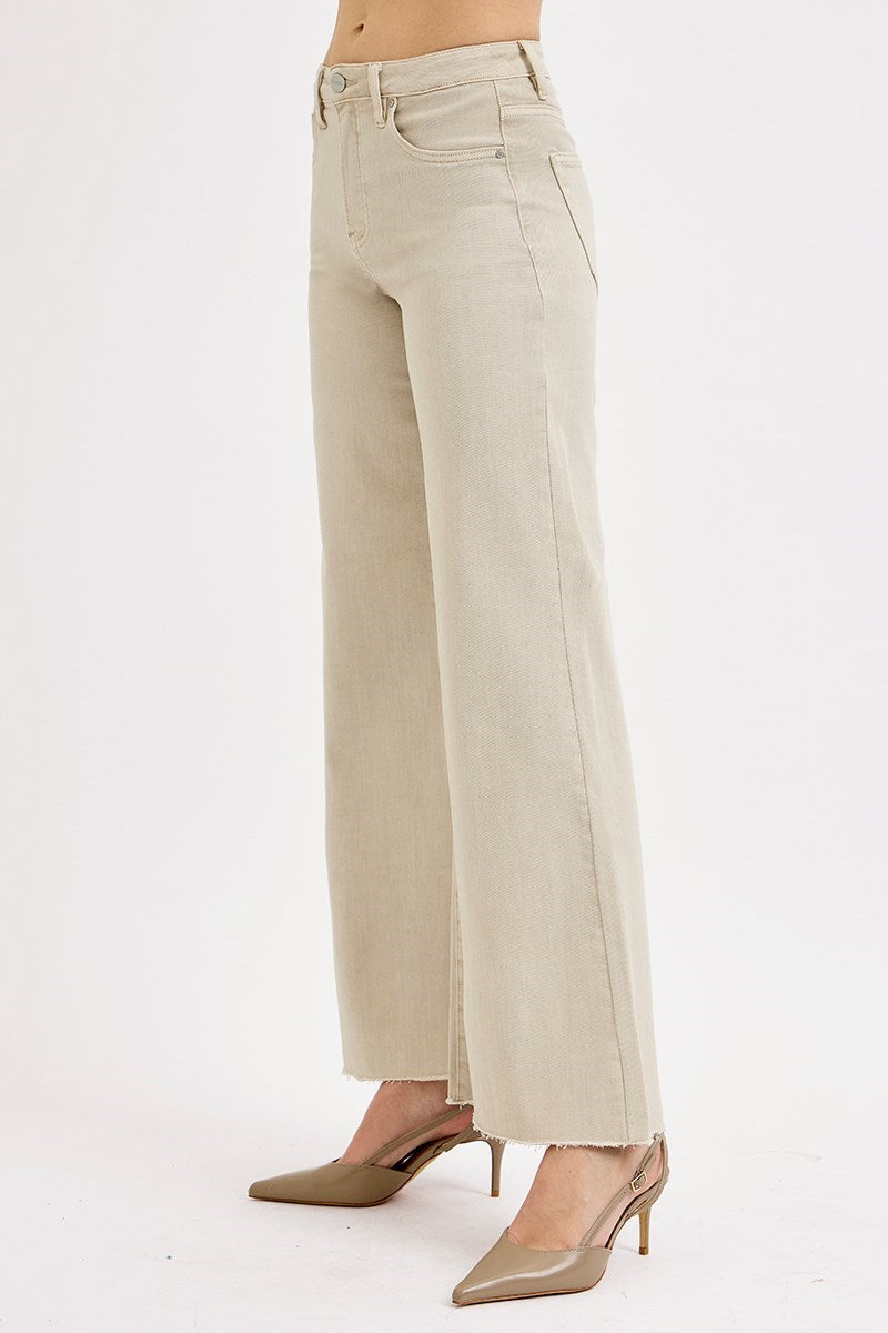 Gone Girl Almond HR Wide Leg Jeans