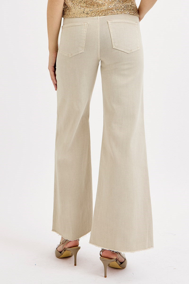 Gone Girl Almond HR Wide Leg Jeans