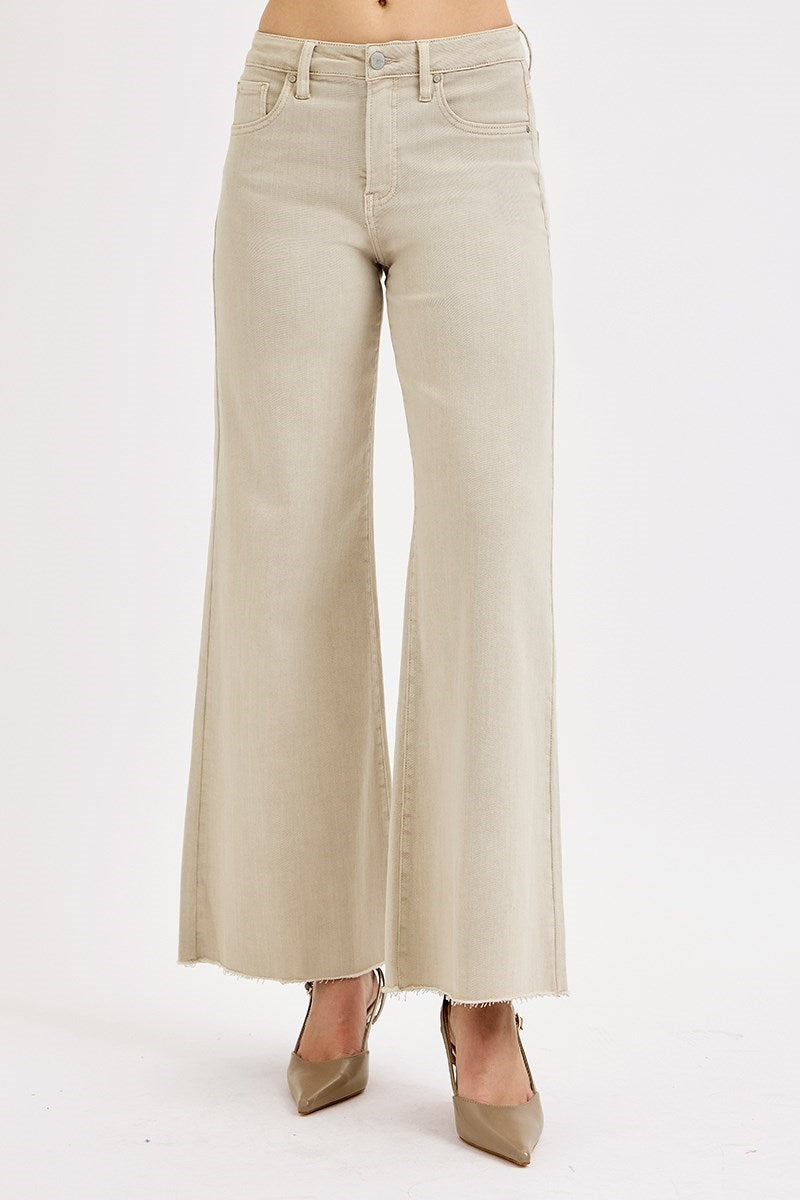 Gone Girl Almond HR Wide Leg Jeans