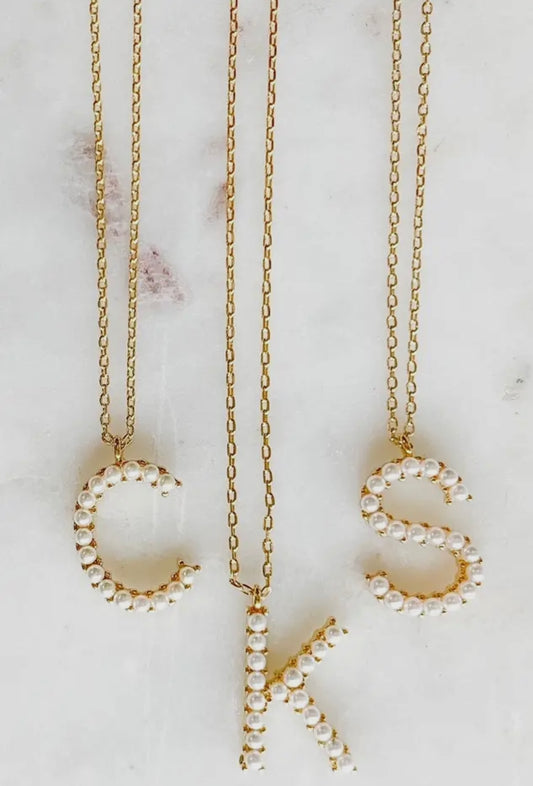 Pearl Initial Necklace