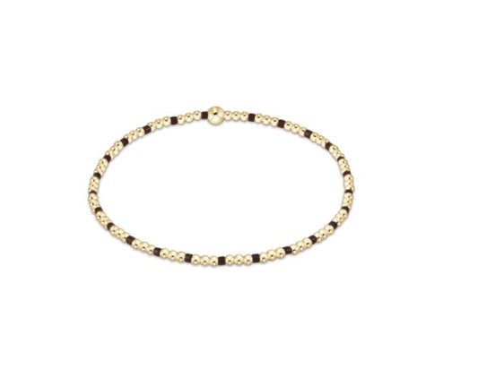 Hope Sincerity Pattern 2mm Bead Bracelet - Chocolate
