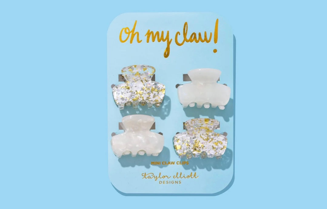 Pearl Confetti Mini Claw Clips