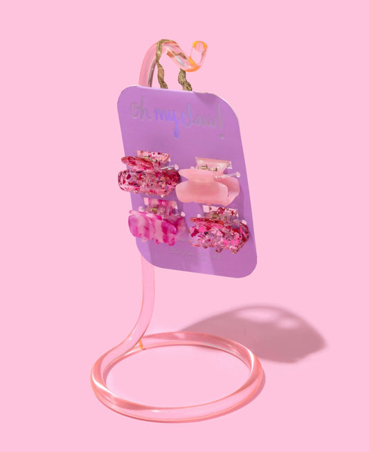 Pink Confetti Mini Claw Clips
