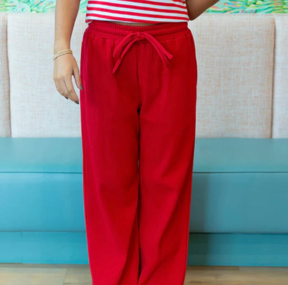LuLu Mac Waffle Pant Red