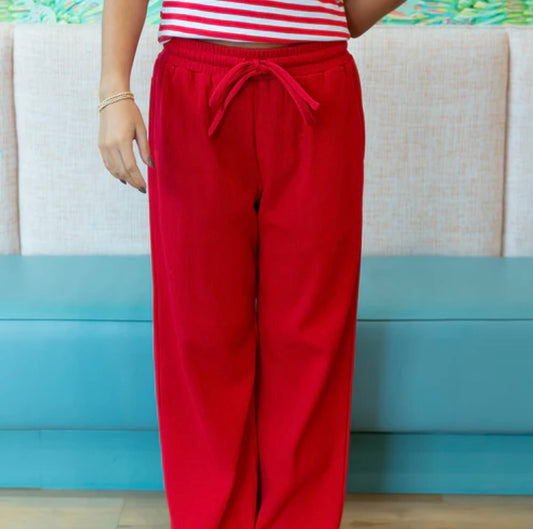 LuLu Mac Waffle Pant Red