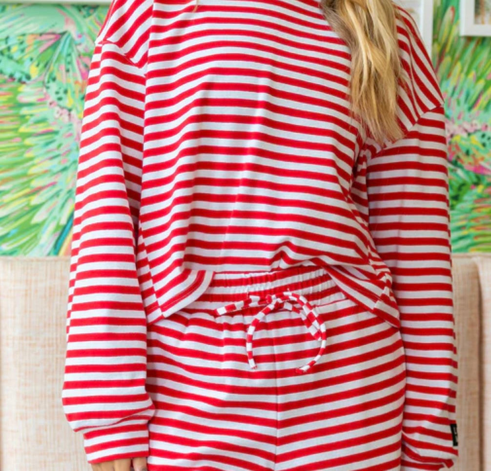LuLu Mac Striped Top Red