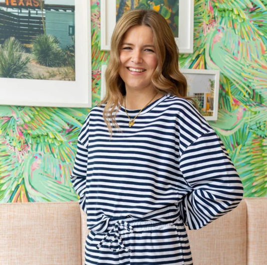 LuLu Mac Striped Top Black