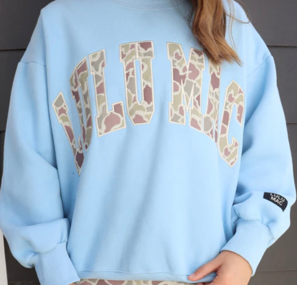 Light Blue Camo LuLu Mac Sweatshirt