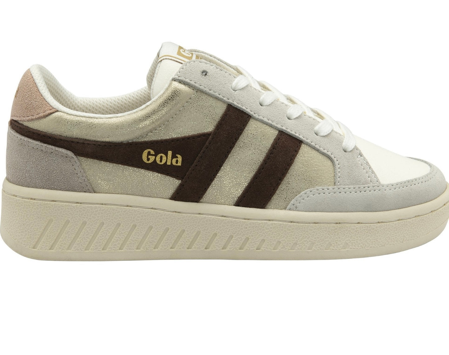 Gola Womens Superslam Blaze Trainer Gold/Dark Brown/Cameo