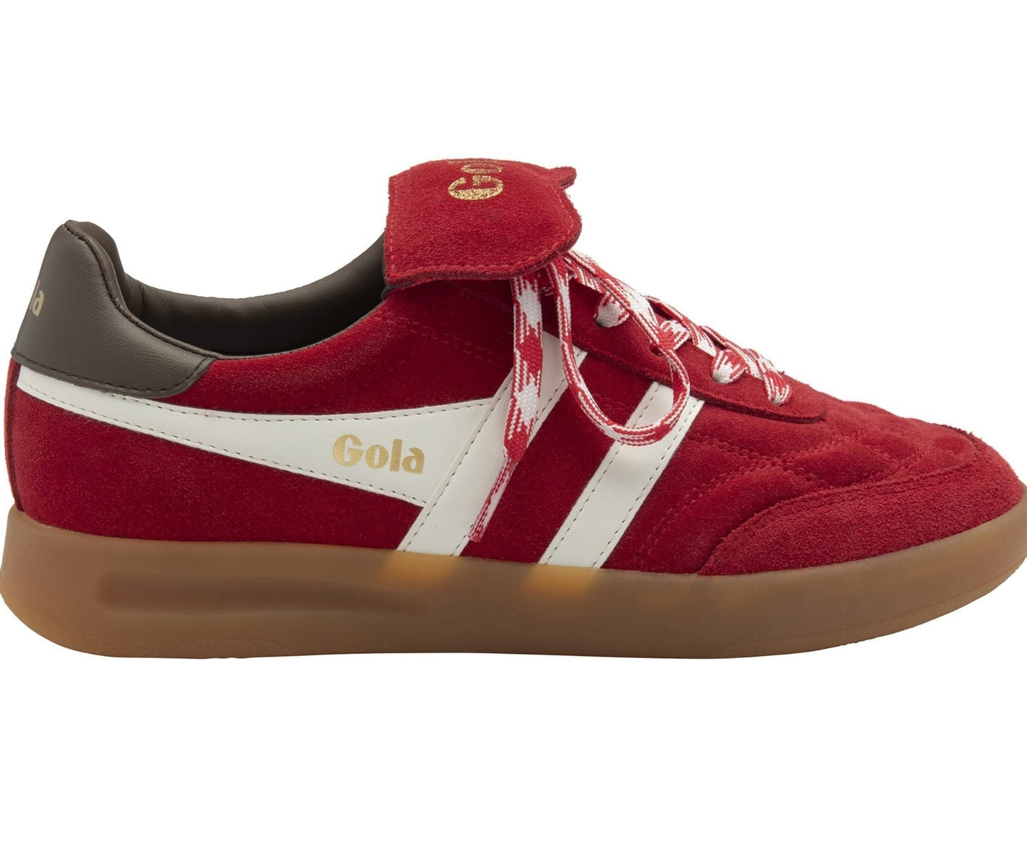 Gola Stadia 86 Trainer Red/Off White/Dark Brown/Gum