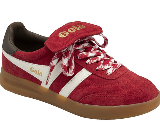 Gola Stadia 86 Trainer Red/Off White/Dark Brown/Gum