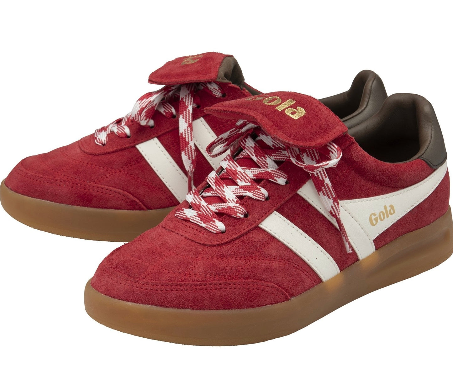 Gola Stadia 86 Trainer Red/Off White/Dark Brown/Gum