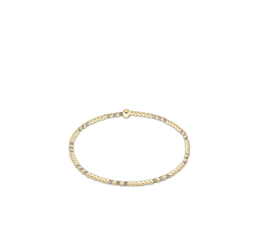 Hope Joy Pattern 2mm Bead Bracelet - Taupe Twist