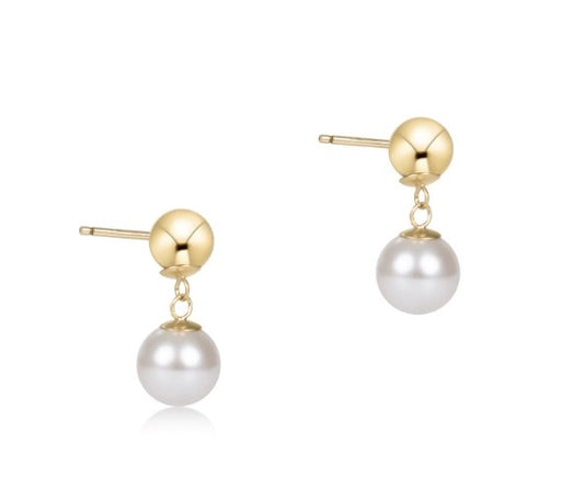 Classic 10mm Ball Drop Stud - Pearl
