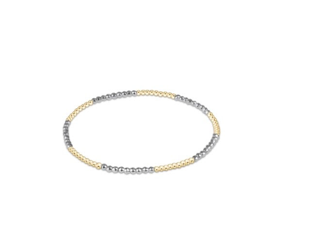 Blissful Pattern 2mm Bead Bracelet - Bright Silver