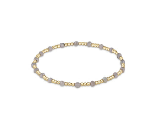 Gemstone Gold Sincerity Pattern 3mm Bead Bracelet - Labradorite