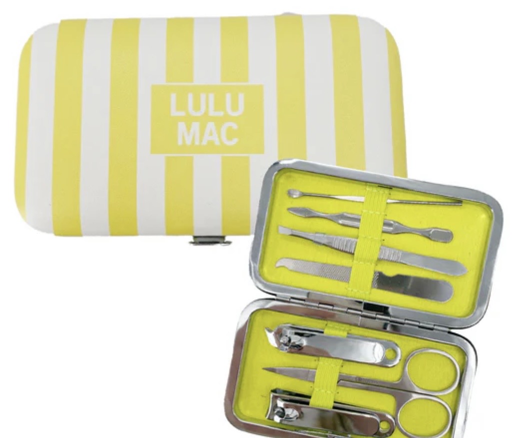 Yellow Stripe Darby Manicure Set