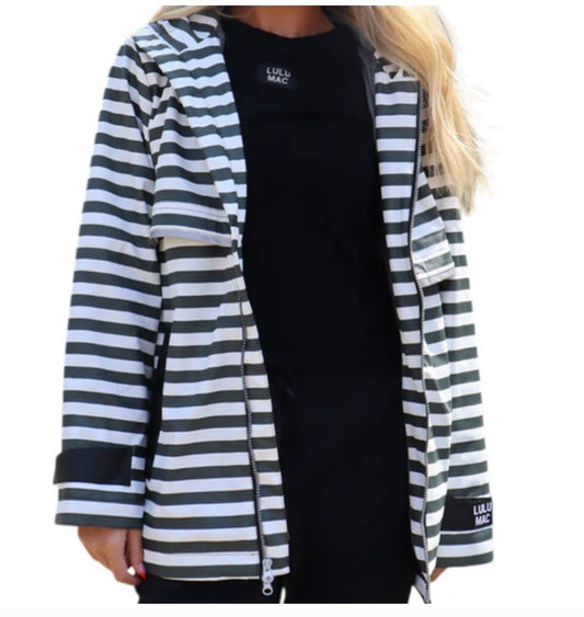 LuLu Mac Black Stripe Darby Raincoat