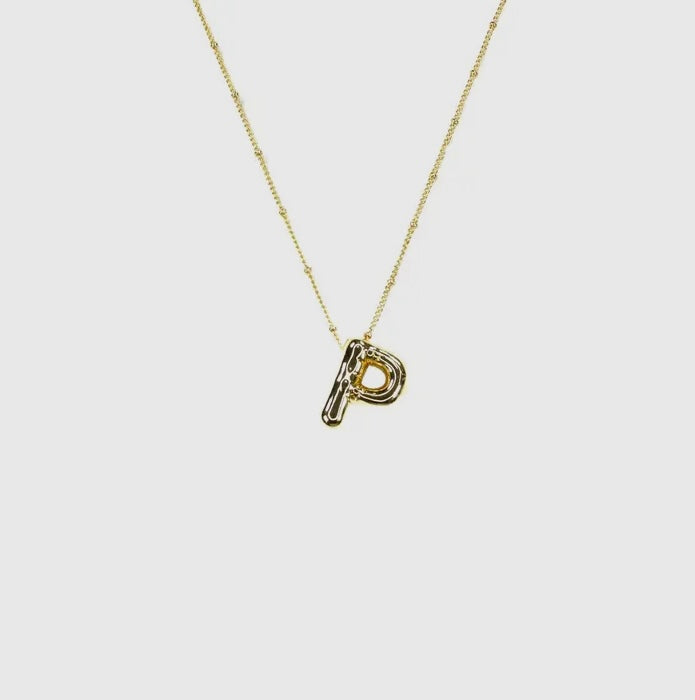 Initial Balloon Bubble 18K Gold Filled Necklace