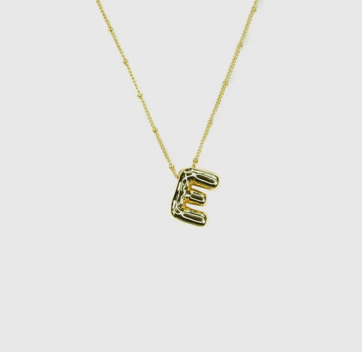 Initial Balloon Bubble 18K Gold Filled Necklace
