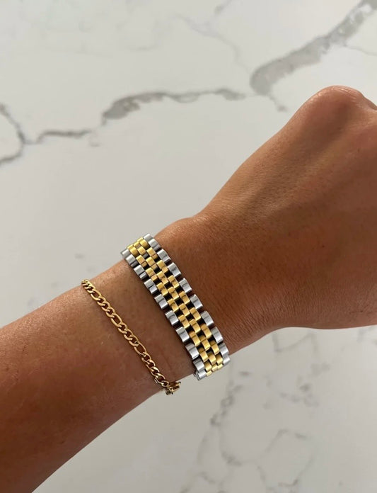 Thick Two Toned Bracelet