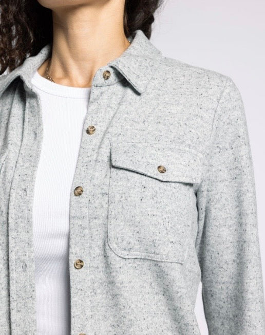 Cassian Button Up in Heathered Grey