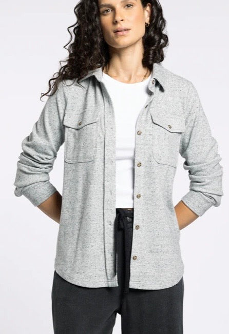 Cassian Button Up in Heathered Grey
