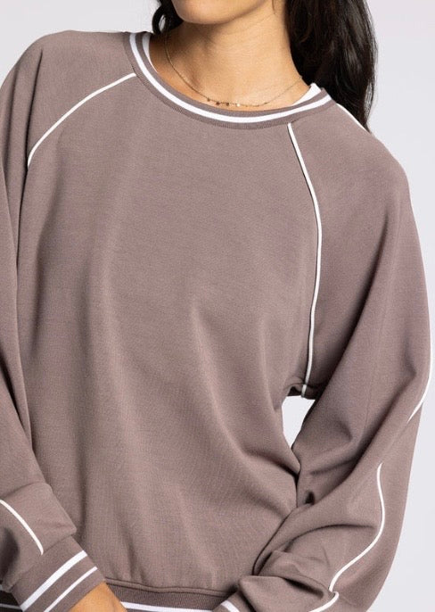 Amelia Top in Eggplant Ivory